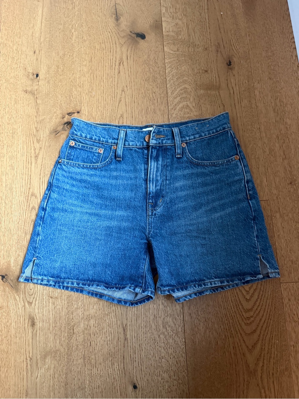Madewell Medium Blue High-Rise Denim Shorts